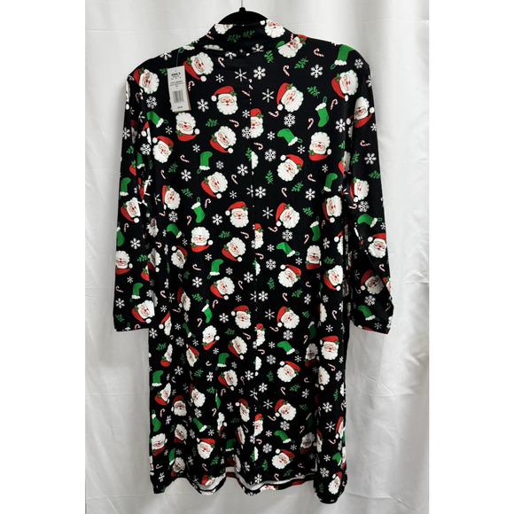 Jollidays Long Sleeve Mock Neck Dress Women's Size Large Santa Candy Canes - Picture 2 of 7